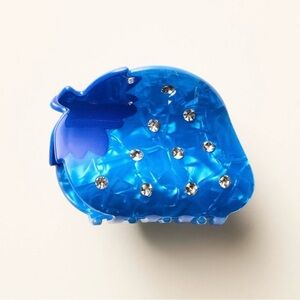 🍓 NWT Kate Spade x Target Blue Strawberry Rhinestone Hair Claw Clip
